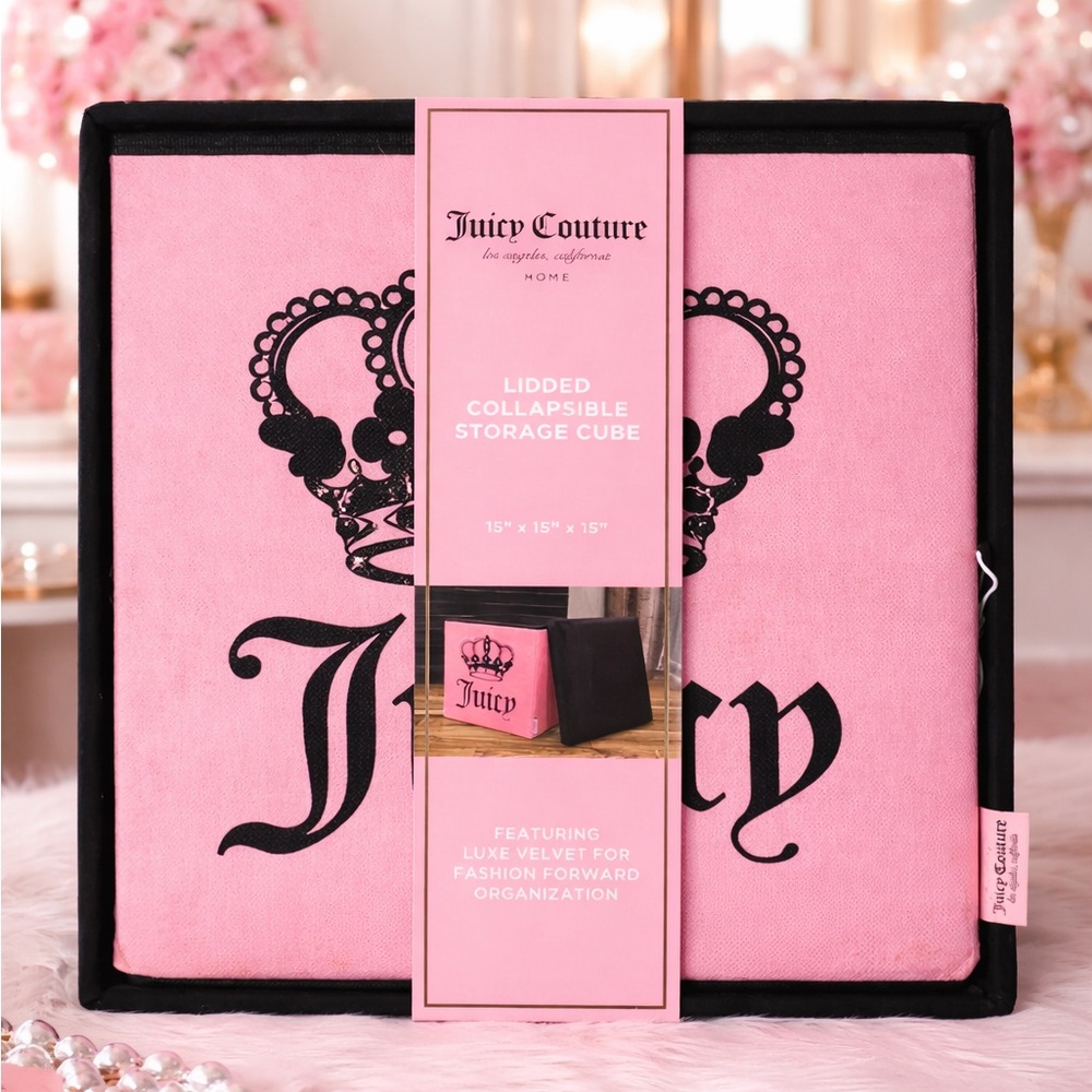 Juicy Couture Pink and Black Storage Cube